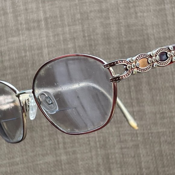 Sophia Loren by Zyloware Ladies Eyeglasses Gold/Red Tone Crystal Accent Glasses - Picture 2 of 12